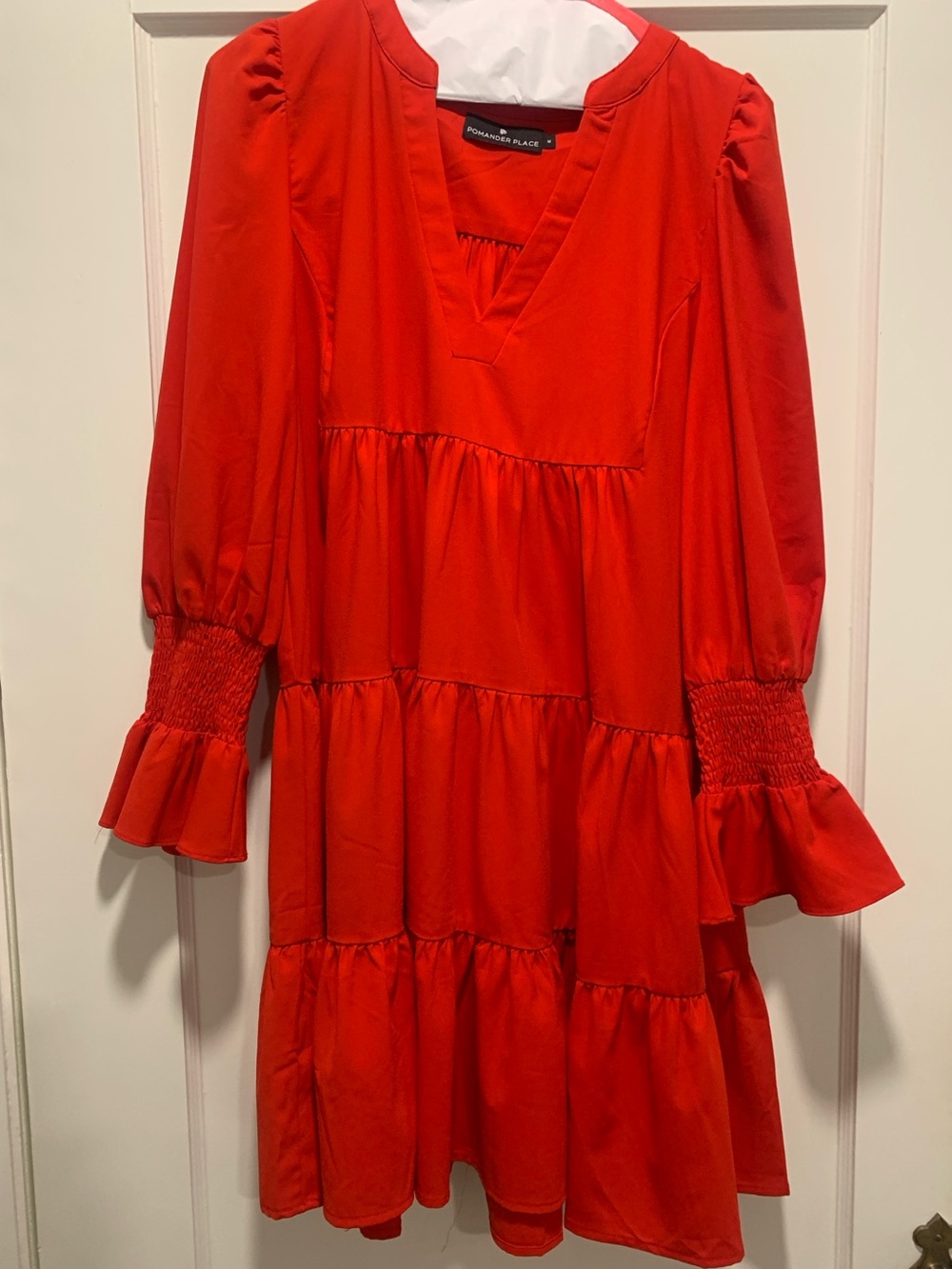 Bright red Pomander Place dress